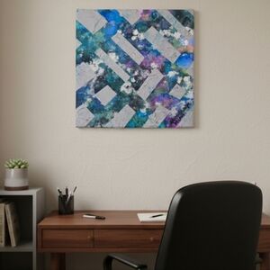 HANDCRAFTED Abstract Painting HANDPAINTED Artwork HANDMADE Wall Art Decor 8"x8"